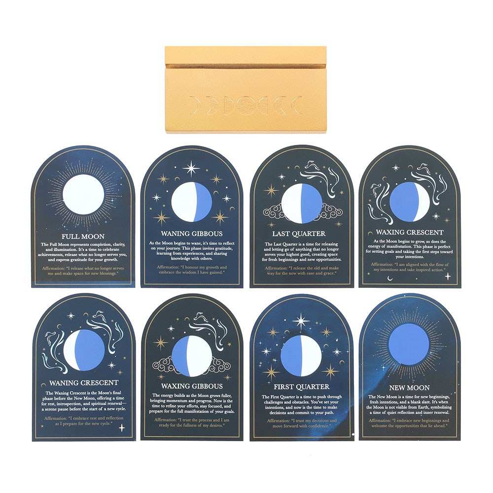 Something Different - Set of 8 Moon Phase Portecartes - Bleu